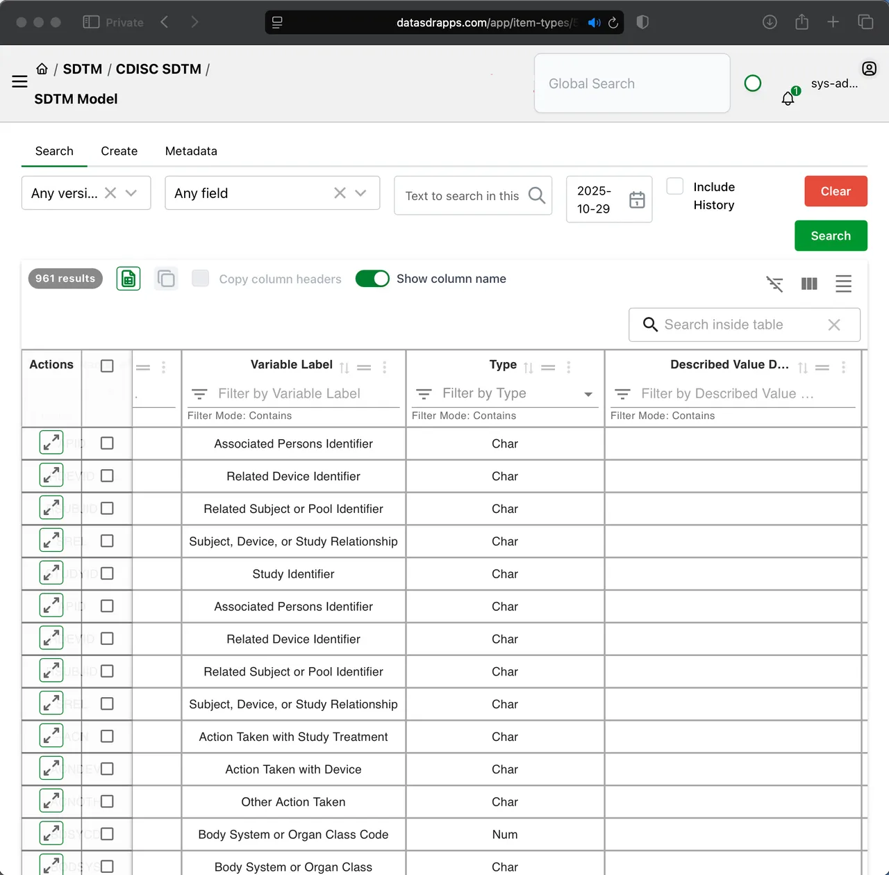 SDTM Model - CDISC standards implementation
