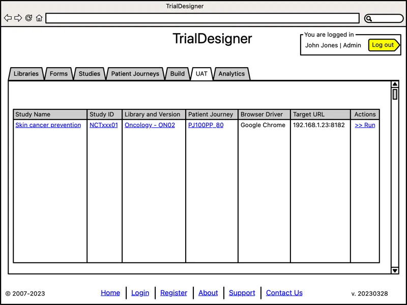 TrialTwin - Trial Designer - Run User Acceptance Testing